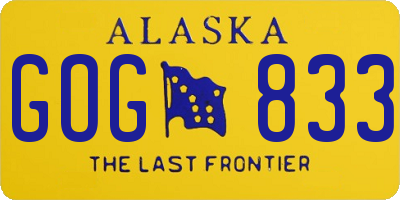 AK license plate GOG833