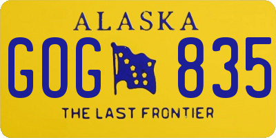 AK license plate GOG835