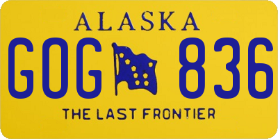 AK license plate GOG836