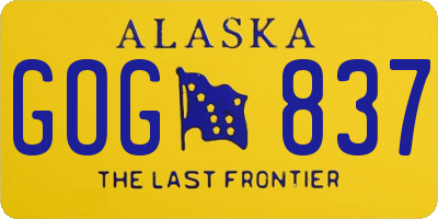 AK license plate GOG837