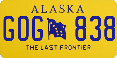 AK license plate GOG838
