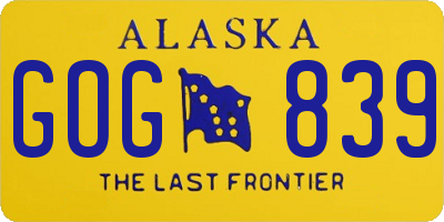 AK license plate GOG839