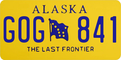AK license plate GOG841