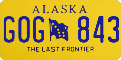 AK license plate GOG843