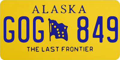 AK license plate GOG849