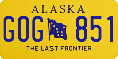 AK license plate GOG851