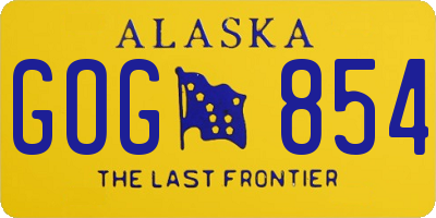 AK license plate GOG854
