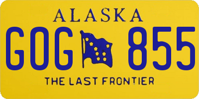 AK license plate GOG855