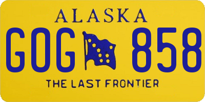 AK license plate GOG858
