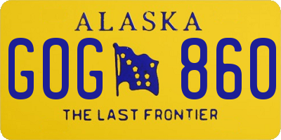 AK license plate GOG860