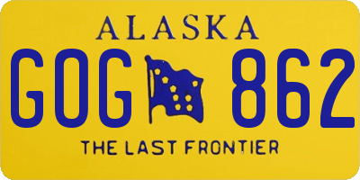 AK license plate GOG862