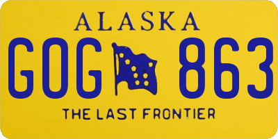 AK license plate GOG863
