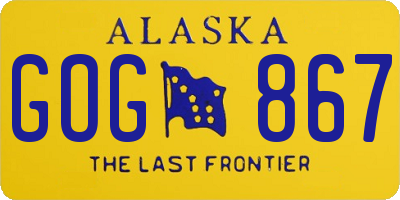 AK license plate GOG867