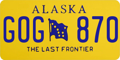 AK license plate GOG870
