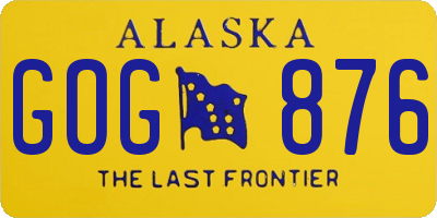 AK license plate GOG876