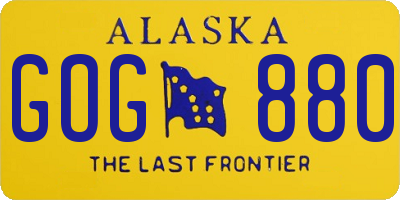 AK license plate GOG880