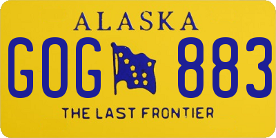 AK license plate GOG883