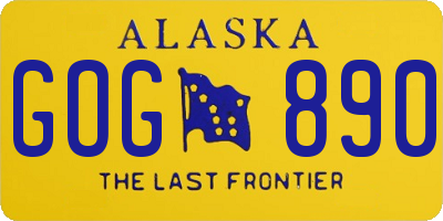 AK license plate GOG890