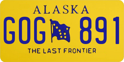 AK license plate GOG891