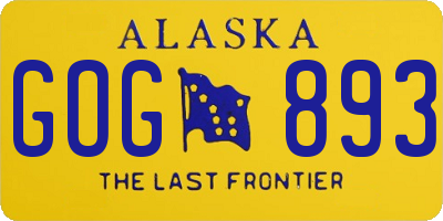 AK license plate GOG893