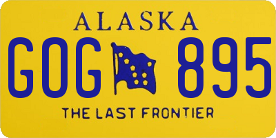 AK license plate GOG895