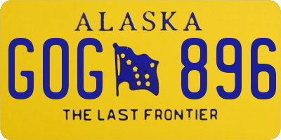 AK license plate GOG896