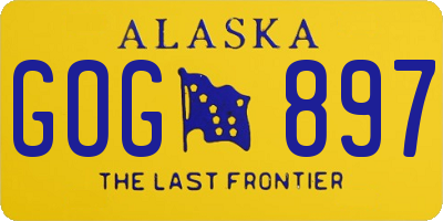 AK license plate GOG897