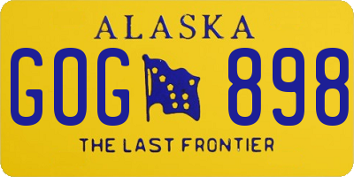 AK license plate GOG898