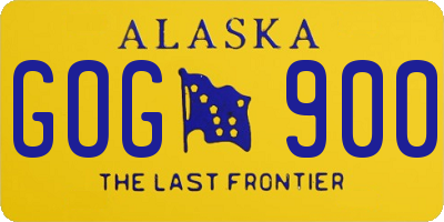 AK license plate GOG900
