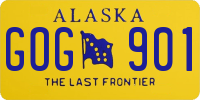 AK license plate GOG901