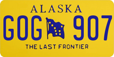 AK license plate GOG907