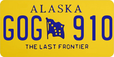 AK license plate GOG910