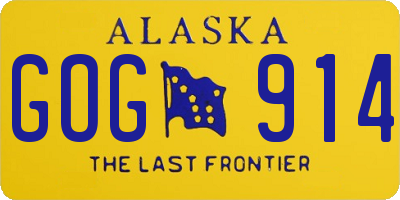 AK license plate GOG914