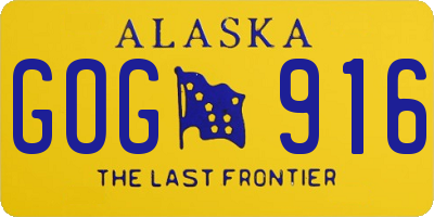 AK license plate GOG916