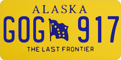 AK license plate GOG917