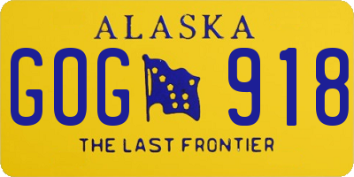 AK license plate GOG918