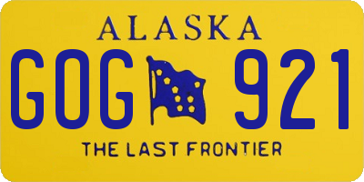 AK license plate GOG921