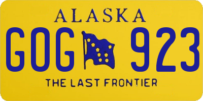 AK license plate GOG923