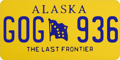 AK license plate GOG936