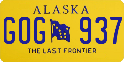 AK license plate GOG937