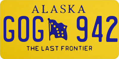 AK license plate GOG942