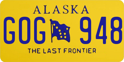 AK license plate GOG948