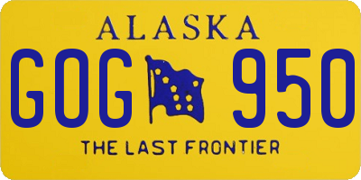 AK license plate GOG950