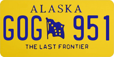 AK license plate GOG951