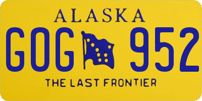 AK license plate GOG952