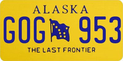 AK license plate GOG953