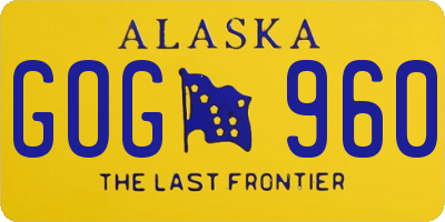 AK license plate GOG960