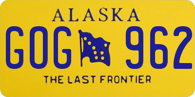 AK license plate GOG962