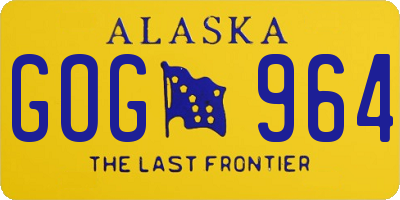 AK license plate GOG964
