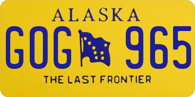 AK license plate GOG965